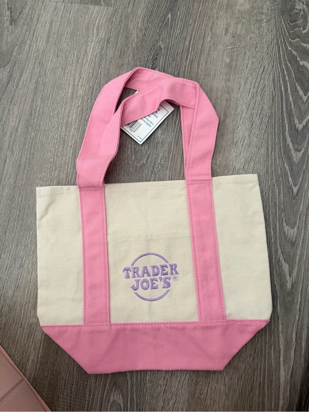 NWT trader joe’s pink pastel mini tote bag